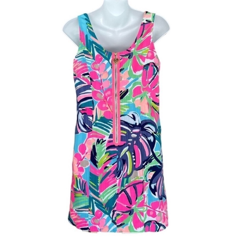 Lilly Pulitzer Cathy Shift Dress Exotic Garden Print Sleeveless 0 - Picture 3 of 12